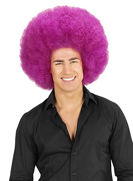 Perruque disco violette adulte : achat Perruques disco afro hippie